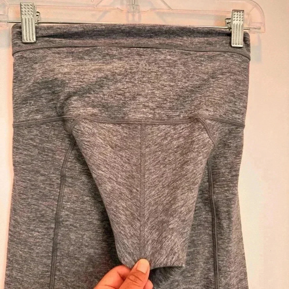 Lululemon Pure Practice Pants Leggings High Rise Lattice Tights Heathered Grey 6 - Picture 6 of 13